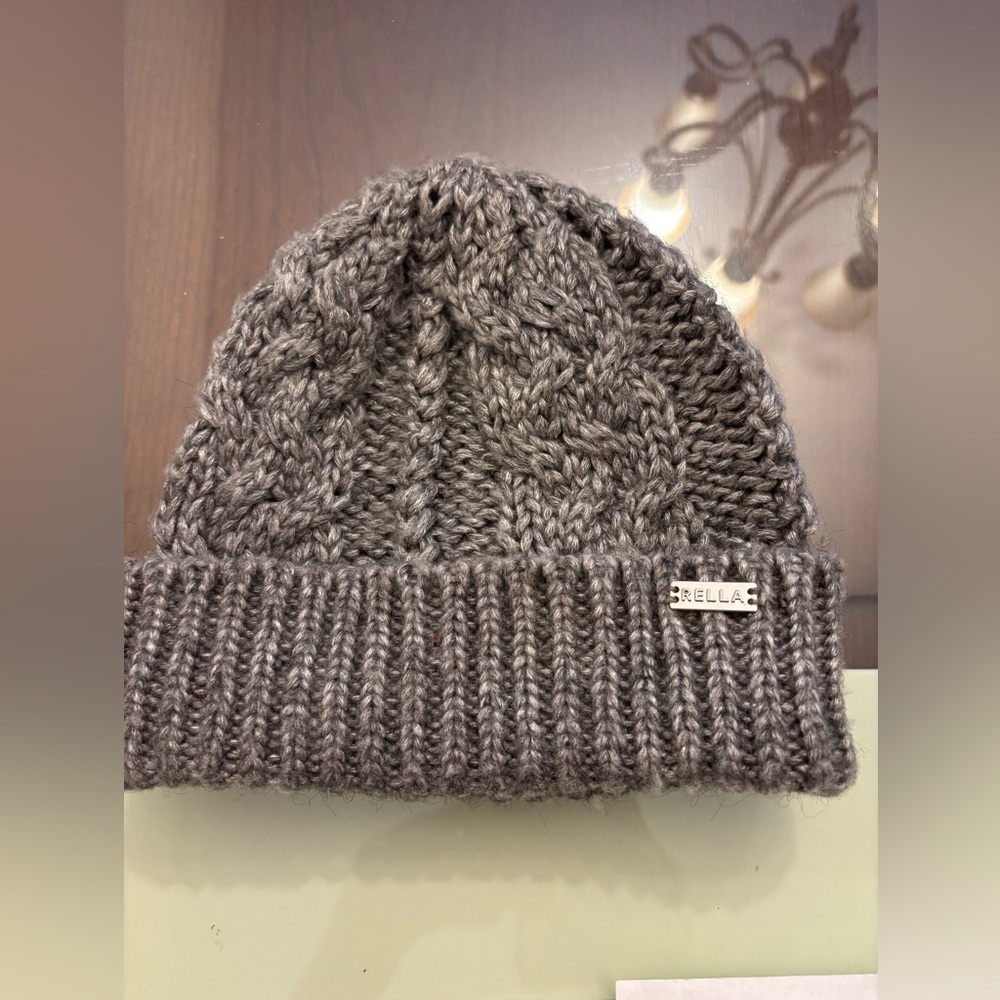 Ella Charcoal Cable Knit Beanie - Picture 1 of 5